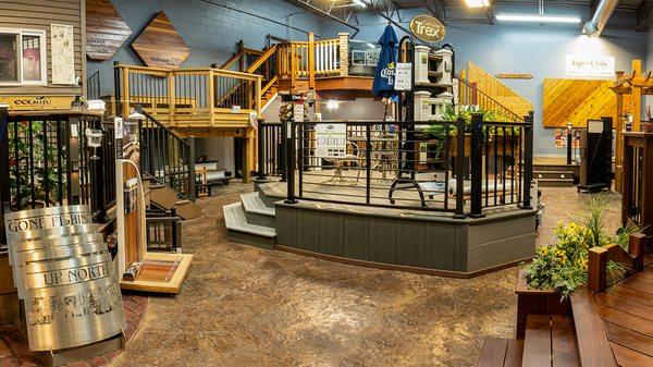 The Deck Store has the largest Deck Showroom in the Midwest