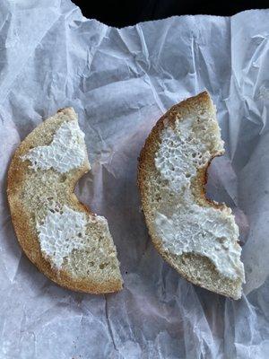 Asiago Bagel with next to no cream cheese