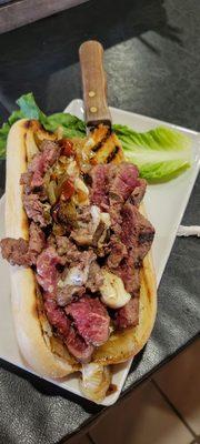 Elkhorn flat iron cheesesteak