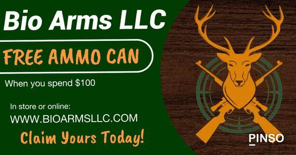 Free Ammo Can with $100 purchase!