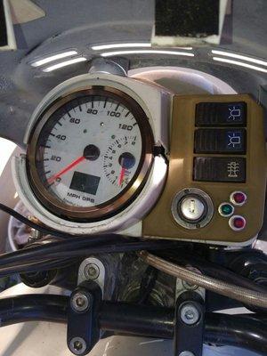 R80G/S digital instrumentation and new switch positions for both sets of driving lights and heated grips