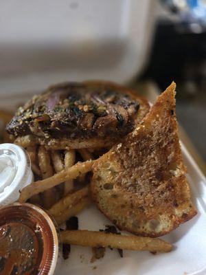 Rib eye steak sandwich from Smokin Joe's in Redding