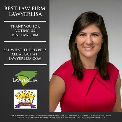 LawyerLisa voted Best Law Firm by Columbia Free Times