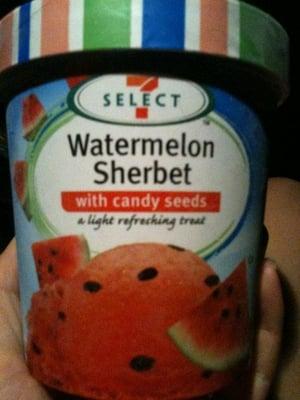 Watermelon Sherbet with candy seeds... Yum!