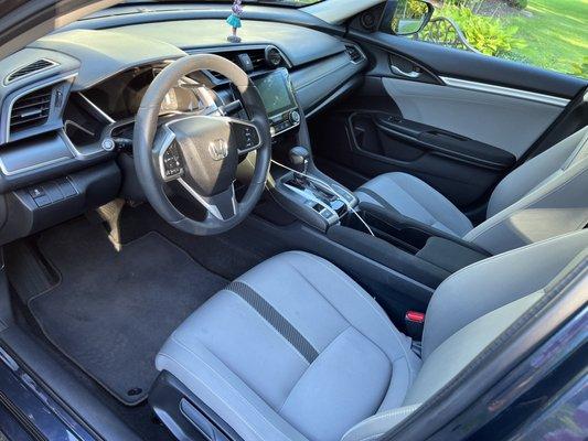 Inside of the car after an Interior/Exterior detail (boot prints are from me on the mat)