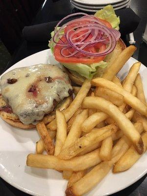 Cheeseburger and fries