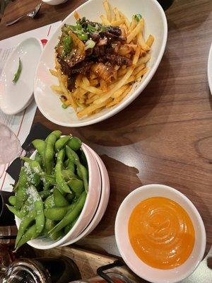 Bulgogi fries and edamame