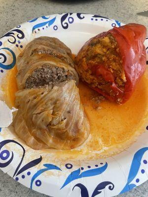 Cabbage roll and stuffed bell pepper! My favorites!