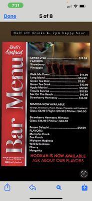 Bar Menu