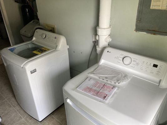 Newly installed LG washer and dryer