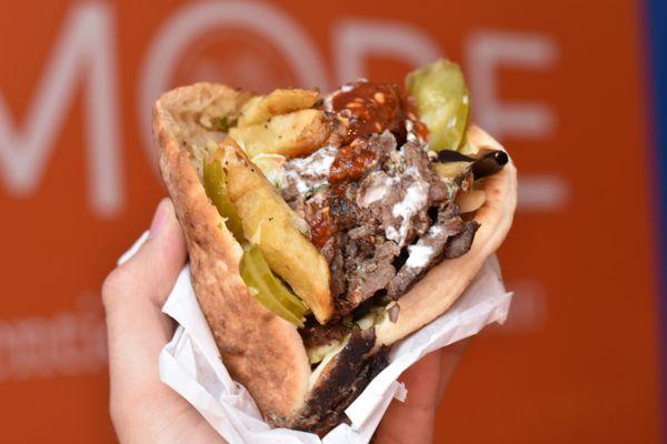 Lamb shawarma pita