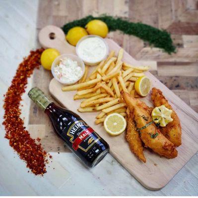 Our famous, wild-caught cod dinner will have you yearning for more! Cod fish dinner is served with fries or bread bites, slaw & tartar sauce