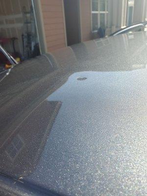 Dent on roof.