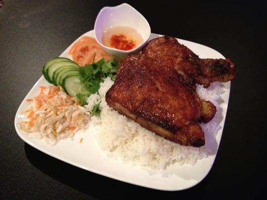 Grilled Quarter Chicken on Rice (Com Ga Nuong)