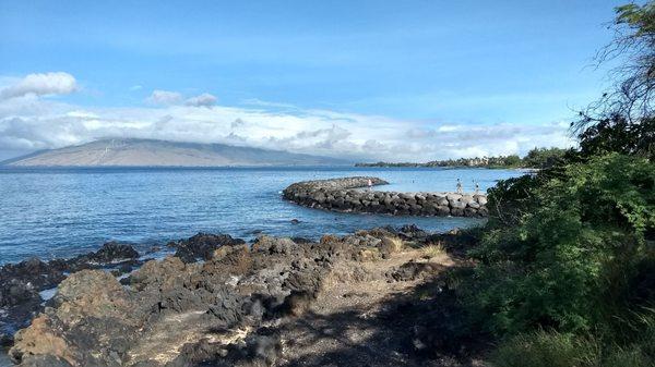 breakwater for boat ramp seen from  Eddie Pu trail