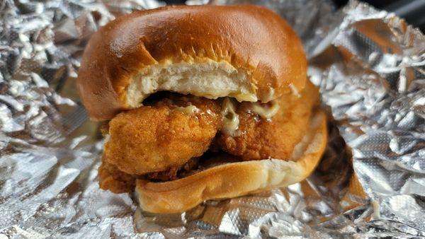 One of the best sandwiches EVER! HOT AND FRESH FLOUNDER SANDWICH