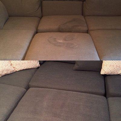 My kiddo vomited on our sofa. The staining is completely gone.