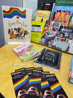 Celebrating Pride Month.  Display serves as a reference and a guide leading toward equity, diversity, and inclusion.