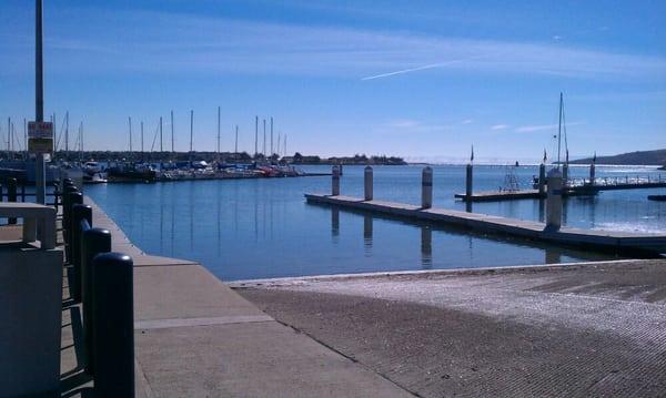 Looking down the boat launch with Barbara & Jay Vincent Park in the background.