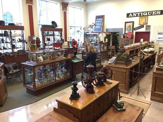 The old bank building that some of the shop occupies is itself worth seeing.  It's like a museum, and the old vault and teller cage remain.