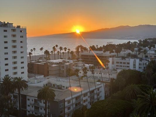 View at sunset looking northwest to MAlibu