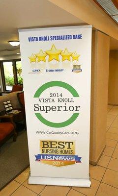 The quality of care we deliver at Vista Knoll Specialized Care has earned us a 5-star overall rating from Medicare.gov