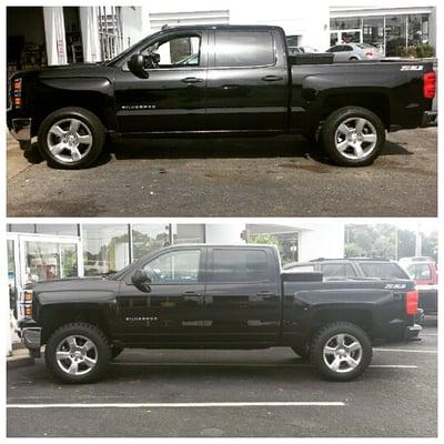 2014 Chevy 1500 with 3.5'' lift with 35" Firestone MT's.