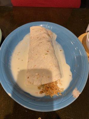 Big burrito with chicken and beef