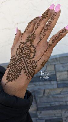 Henna with Green Choice crown logo along the palm edge on the pinky side - see it? :)