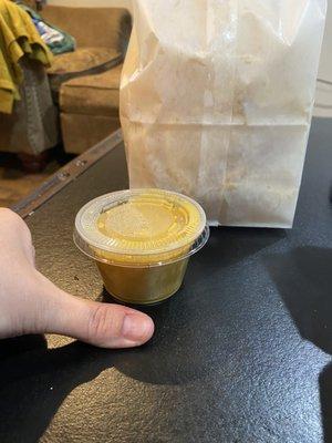 small order of queso container size