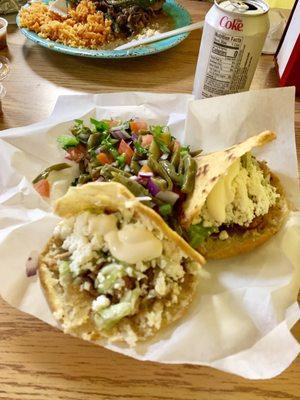 Bland gorditas with a bland cactus salsa