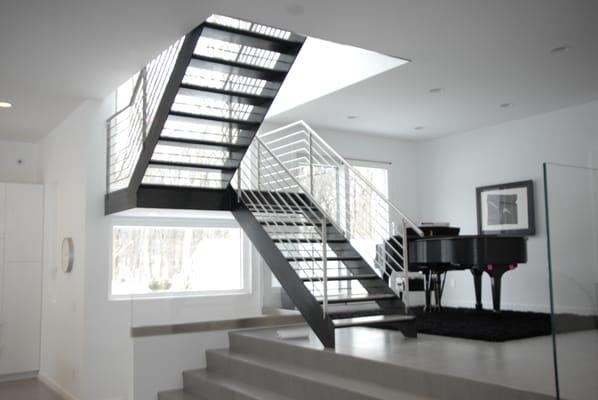 Steel and stainless steel staircase