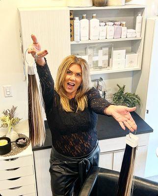 Owner/operator Trina welcomes you for all of your hair extension needs