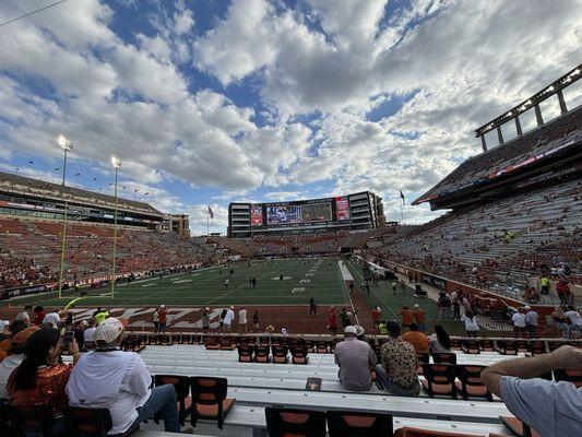 Just a pic of what it feels like in the end zone. Student section is left. This was gate 8, section 15.