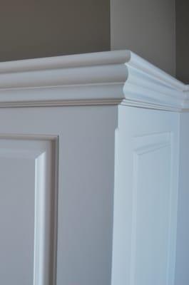 Premium Solid Poplar wood Top Cap and Chair Rail Moldings enhance the Raised Panel Wainscoting