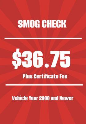 No extra charge for Star Smog, light-duty truck, mini-van or SUV.  --Not valid for heavy-duty truck, exotic, RV or commercial vehicles.