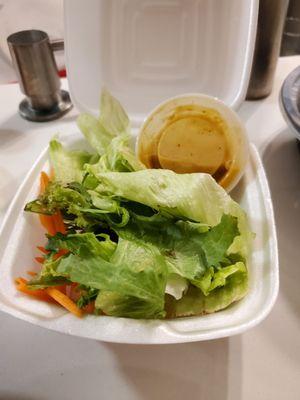 Side salad with peanut sauce