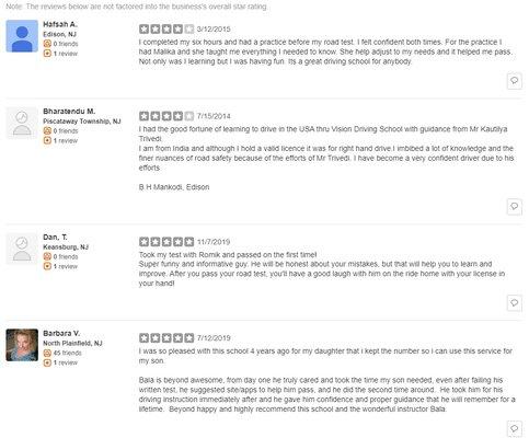 See what our students say on Yelp 5 start, but as per Yelp policy not recomended reviews