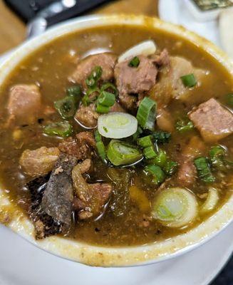 Cup of green chile stew