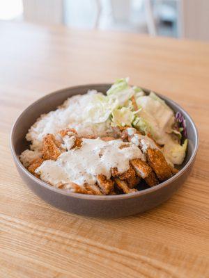 Crispy Chicken with creamy cilantro sauce!