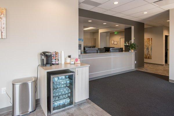 Coffee & water in the waiting area for our patients