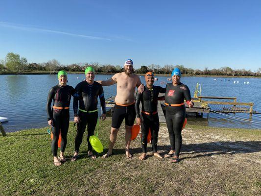 Open water swimmers are training for upcoming event in Galveston, Tx.