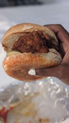 Nashville hot chicken sandwich from the onsite restaurant