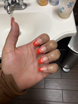 Red French tip