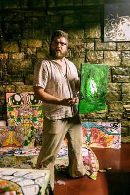 Local artist Eric Wattinne displays his work at the Rabbit Hole