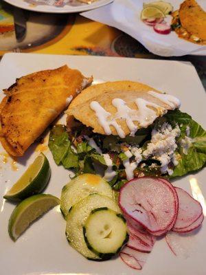 Birria taco and chalupa