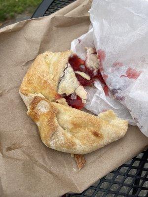 Strawberry rhubarb turnover