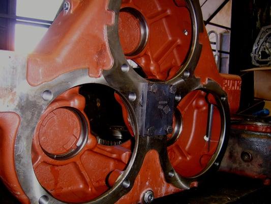 Funk pump component on a drilling rig-we can rebuild almost any gear box!