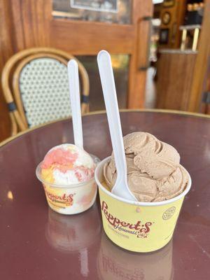 1 scoop - Lilikoi guava coconut ice cream   2 scoops - Lilikoi sherbet and Kona coffee ice cream