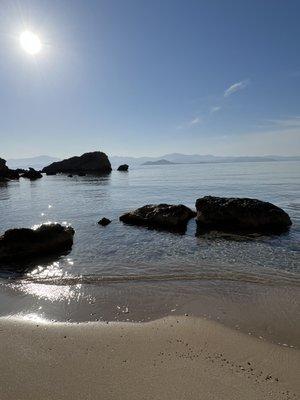 One of the nearby stunning beaches where we swam.